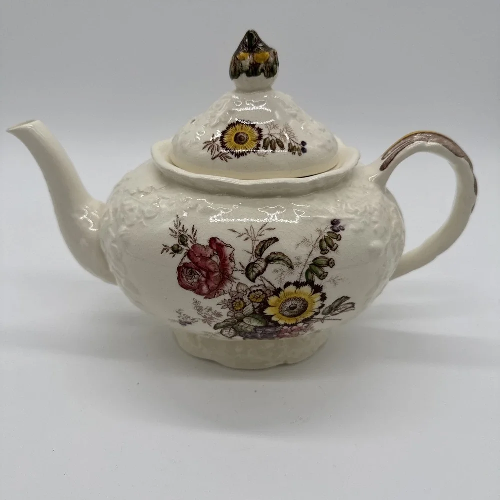 Masons Friarswood ironstone embossed coffee pot teapot
